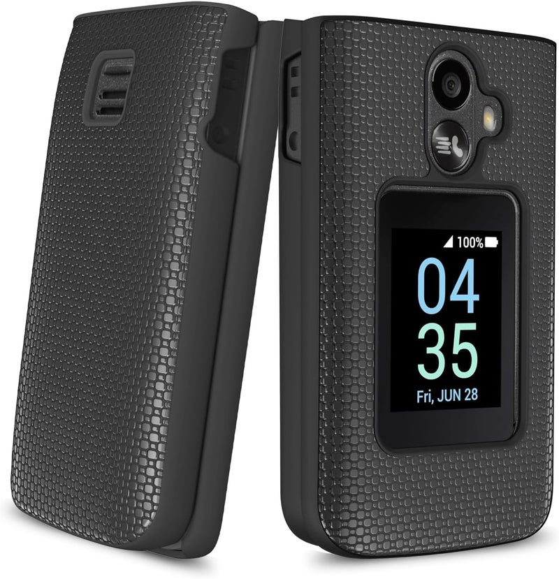 Mocotto for TCL Flip 3 Phone case with Screen Protector Slim Hard Shell Protector Cover for T435 (2024) (TCL Flip 3,Black) - Image 3